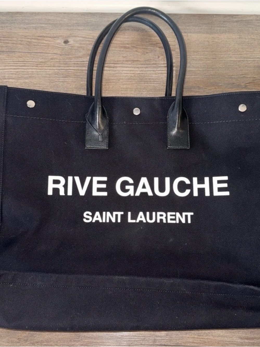 Authentic Saint Laurent Rive Gauche Tote - Black Canvas/Leather Trim - Picture 15 of 15